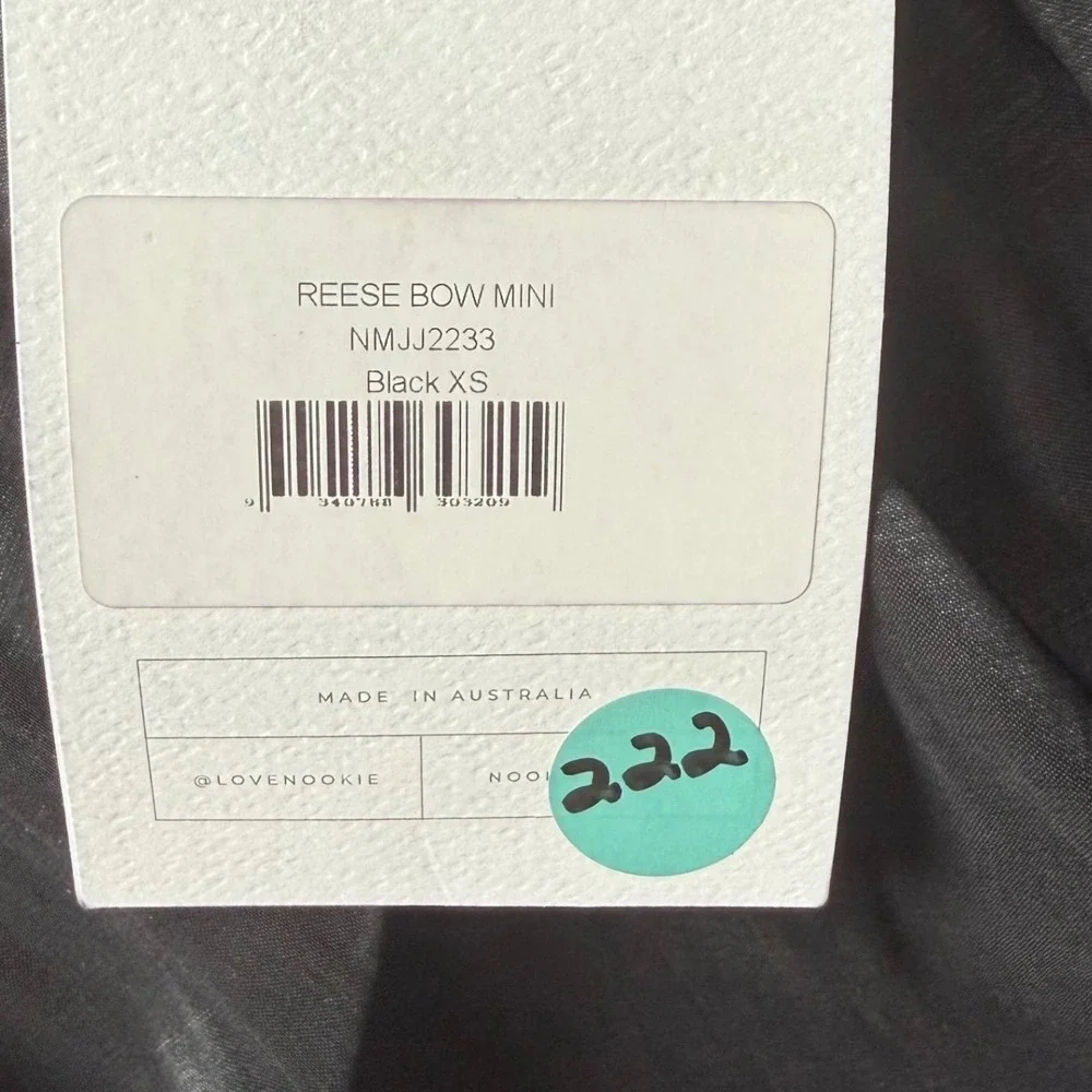 Nookie Reese Bow Mini Dress Black Strapless Boned Bodice NWT Wedding Guest Event - Picture 7 of 11